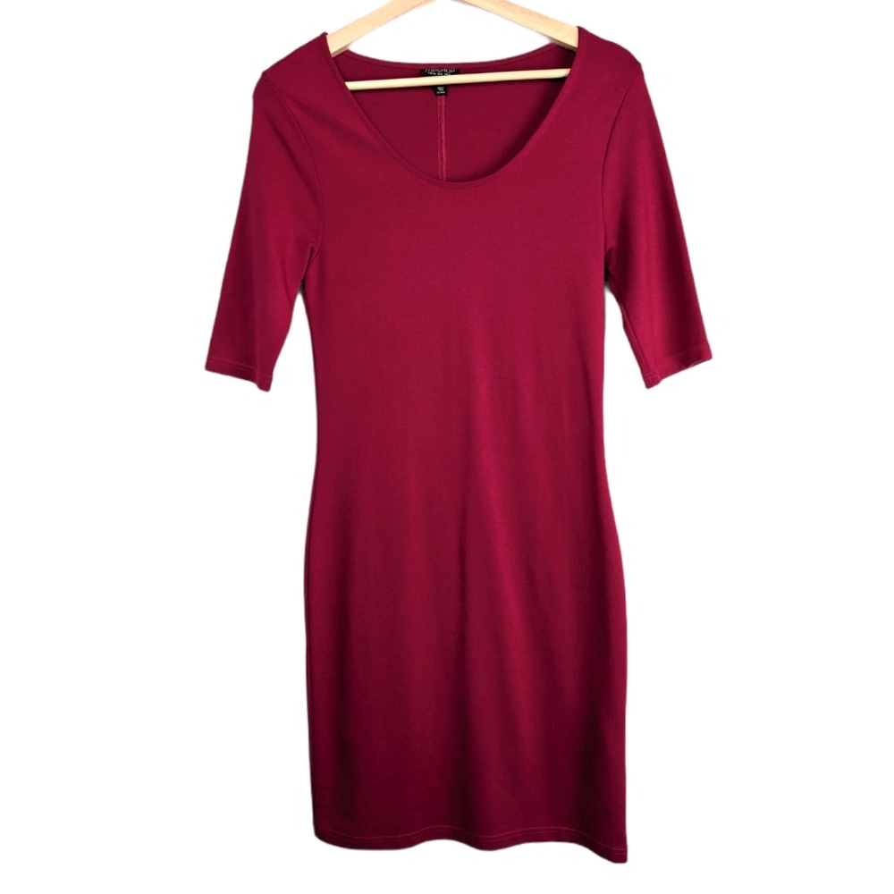 TOPSHOP Scoop Neck Body-Con Mini Dress Size 8 Red